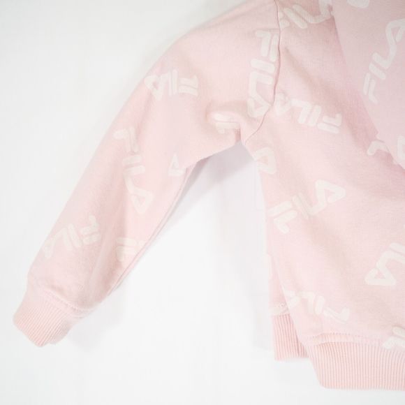 Fila Kids Pastel Pink Hoodie with Fila Logo in Blue & White Graphic Size 2T - Picture 8 of 14